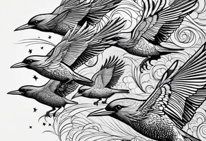 Starlings in flight tattoo idea