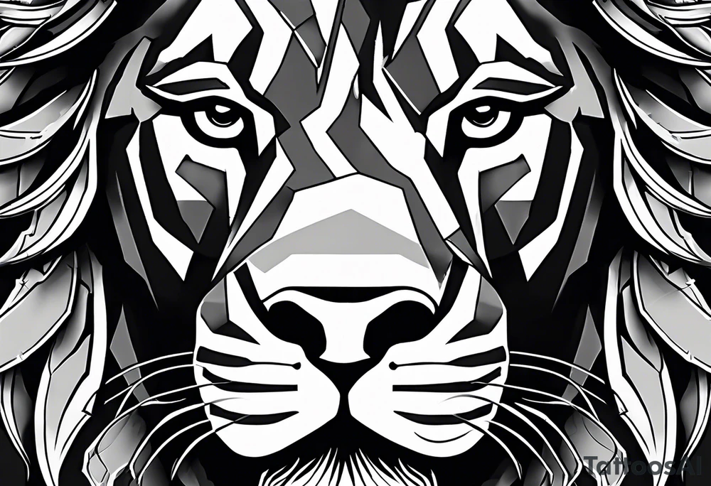 powerful majestic lion, close-up tattoo idea
