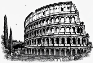 Rome colosseum small simple tattoo idea