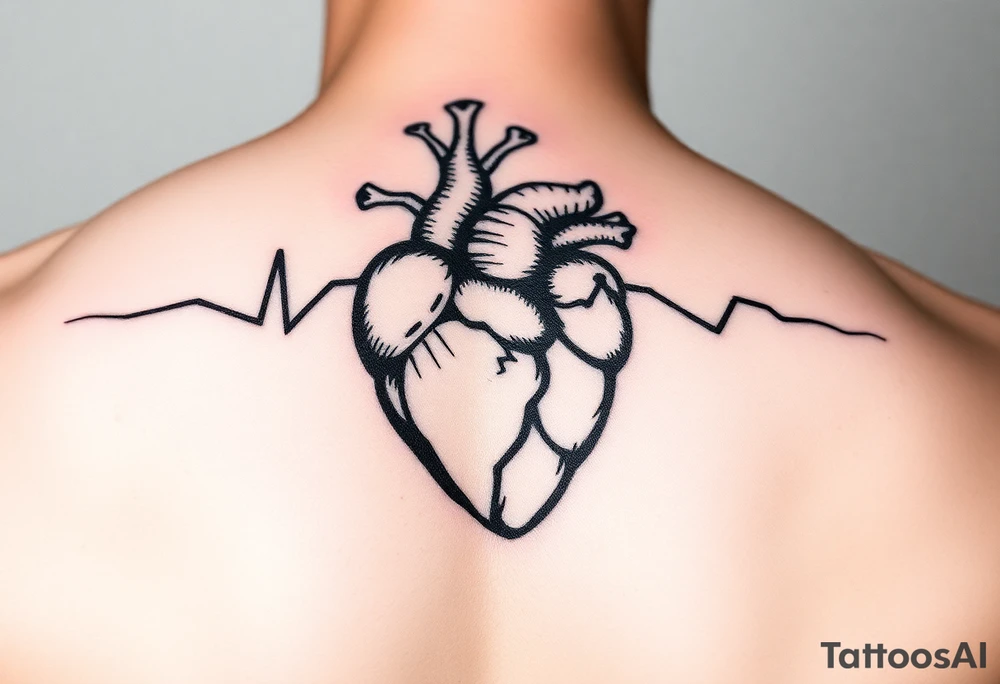 Heart beat with dob and dod tattoo idea