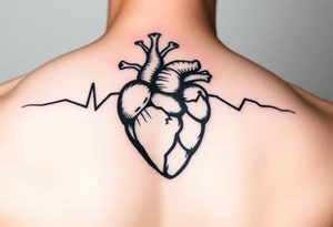 Heart beat with dob and dod tattoo idea