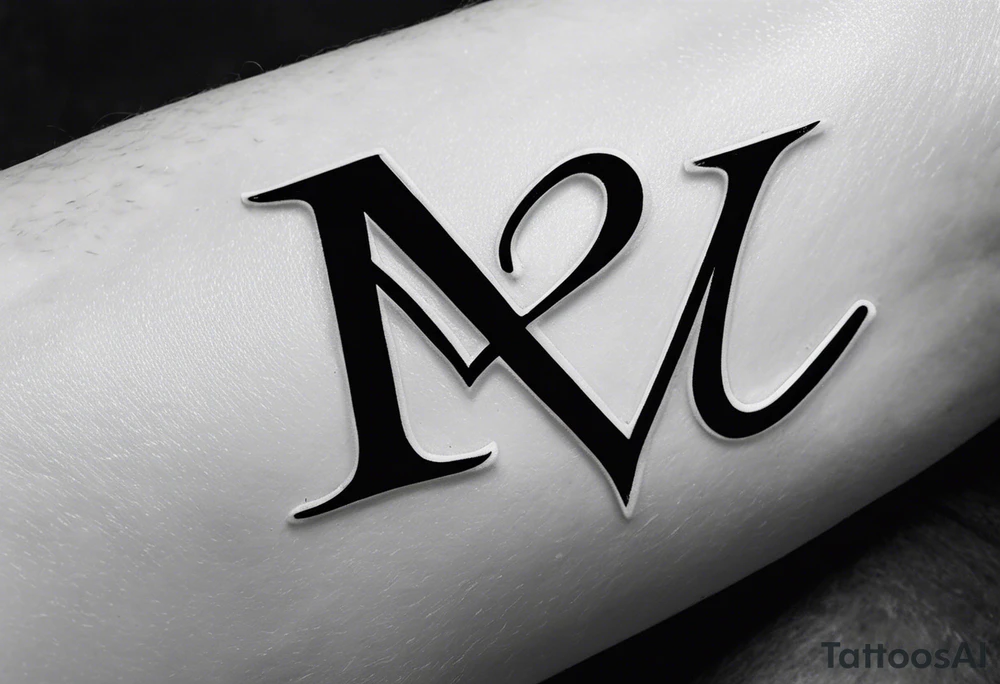 An M squared with a heart tattoo idea