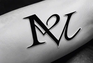 An M squared with a heart tattoo idea