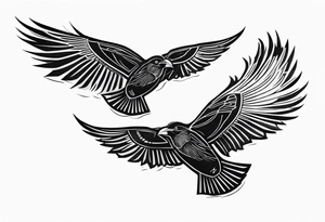 Hugin and Munin flying tattoo idea