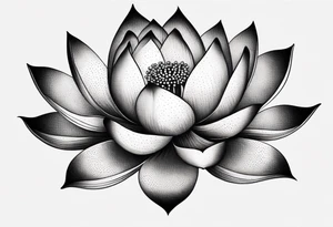 simple lotus flower with minimal shading tattoo idea