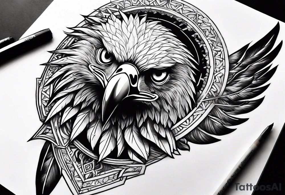 Eagle holding a lion tattoo idea