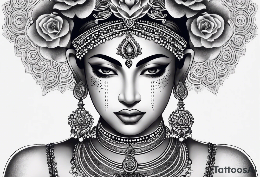 Durga with lotus tattoo idea