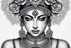 Durga with lotus tattoo idea