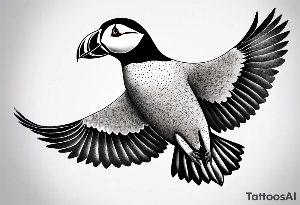a flying puffin without background  - forarm Tattoo tattoo idea