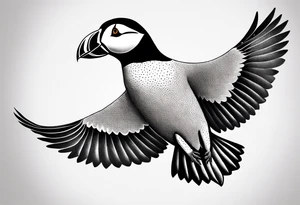 a flying puffin without background  - forarm Tattoo tattoo idea
