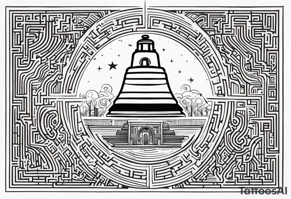 Bell, Maze, tracks, North Star, Graveyard, Mask, Eternal, Rewind, tattoo idea