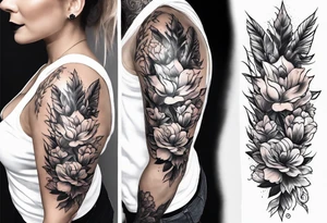 Spine tattoo with flowers and a country aspect tattoo idea