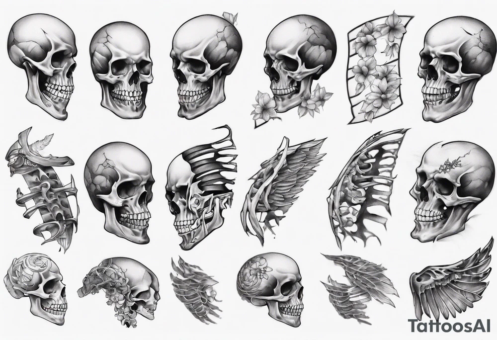 half skeleton ribs tattoo idea