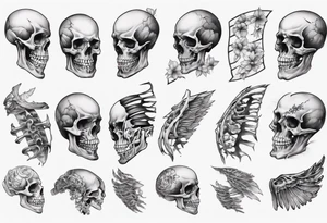 half skeleton ribs tattoo idea