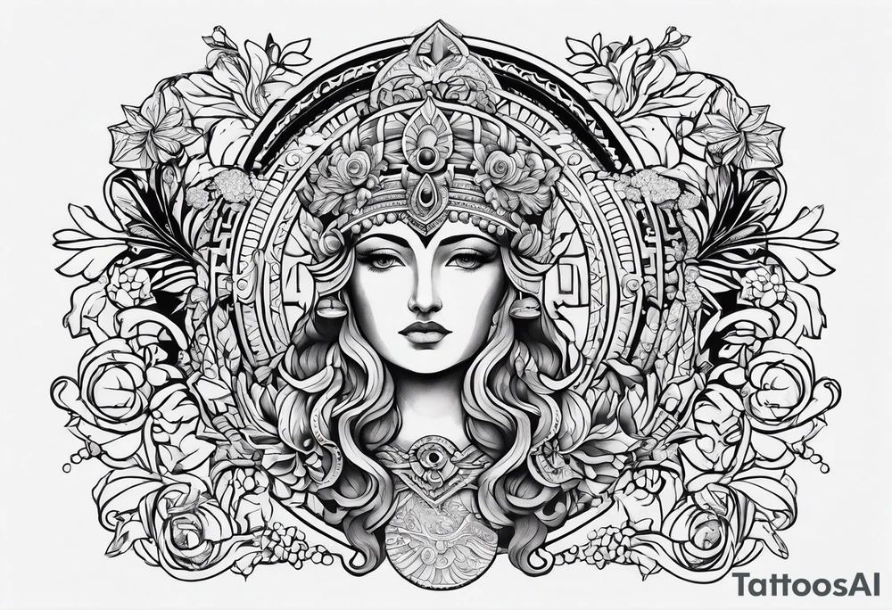 greek inspired water-based tattoo tattoo idea