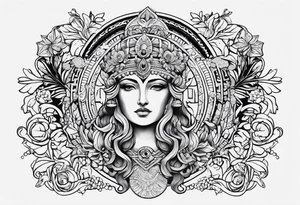 greek inspired water-based tattoo tattoo idea