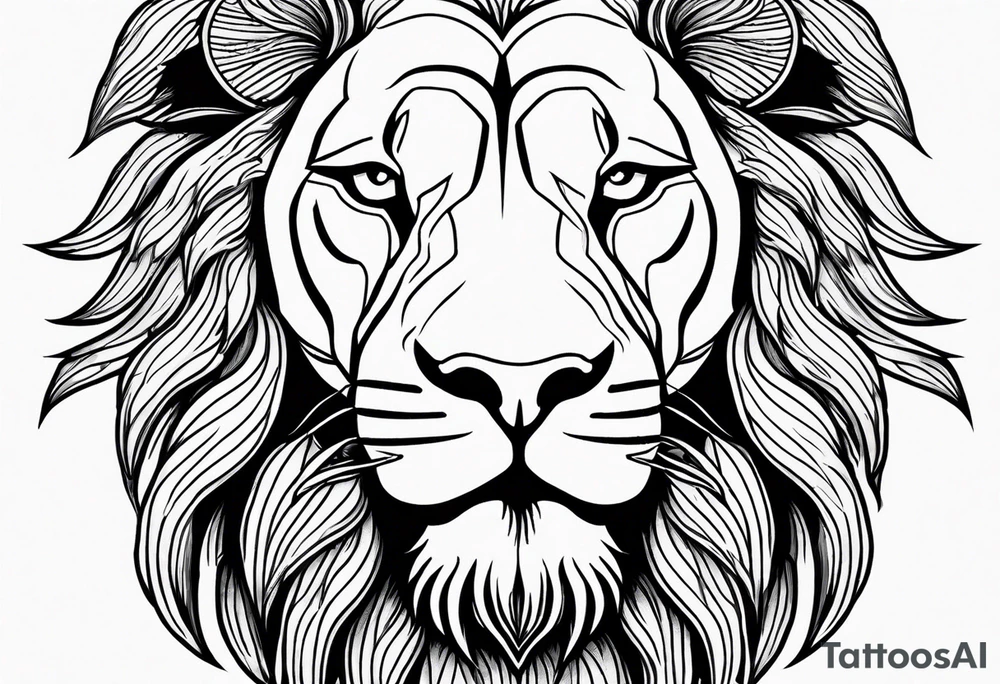 powerful majestic lion, close-up tattoo idea