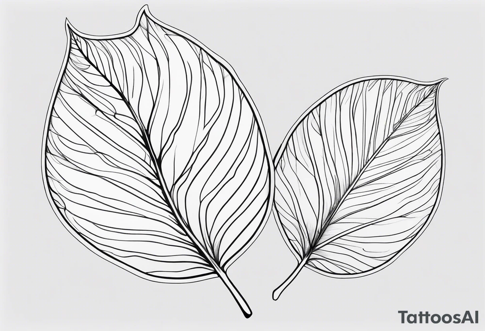 Leaf with the name Lydia inside the leaf tattoo idea