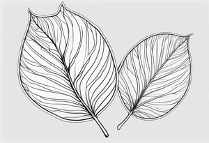 Leaf with the name Lydia inside the leaf tattoo idea