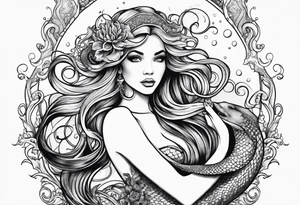 Mermaid with octopus tattoo idea