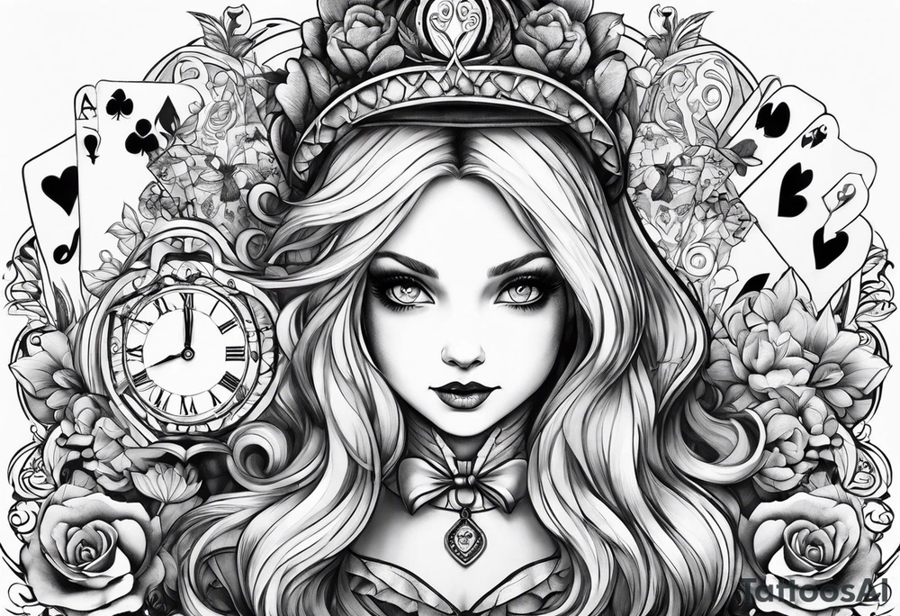 Alice in wonderland tattoo idea