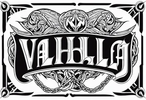 Valhalla sword  fire chains family tattoo idea
