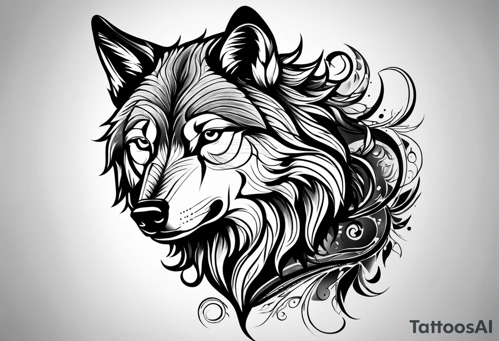 wolf tattoo idea