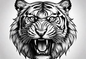 atacking tiger tattoo idea