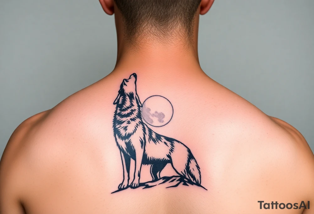 lone wolf howling at full moon with northern lights backdrop tattoo idea lone wolf howling at full moon with northern lights backdrop tattoo idea