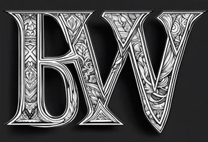 Letters Y and R tattoo idea