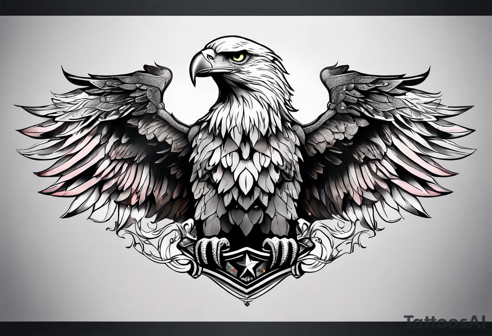 Eagle chest tattoo idea