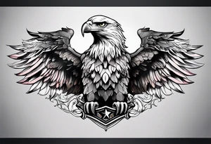 Eagle chest tattoo idea