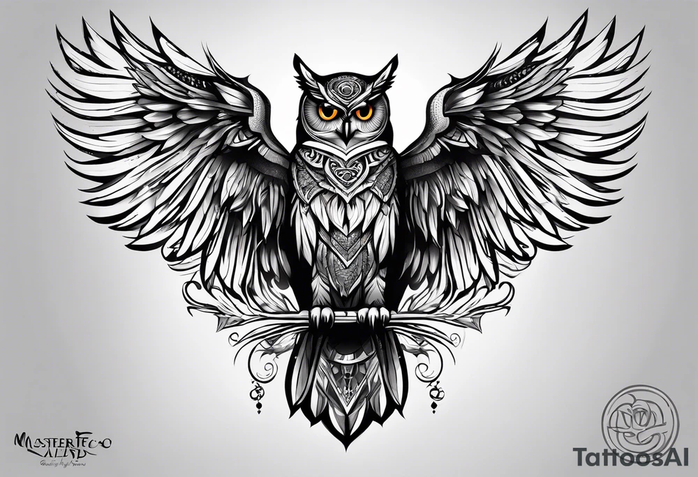 king evil owl tattoo idea