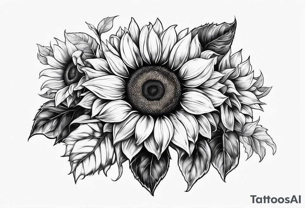 a sunflower tattoo idea