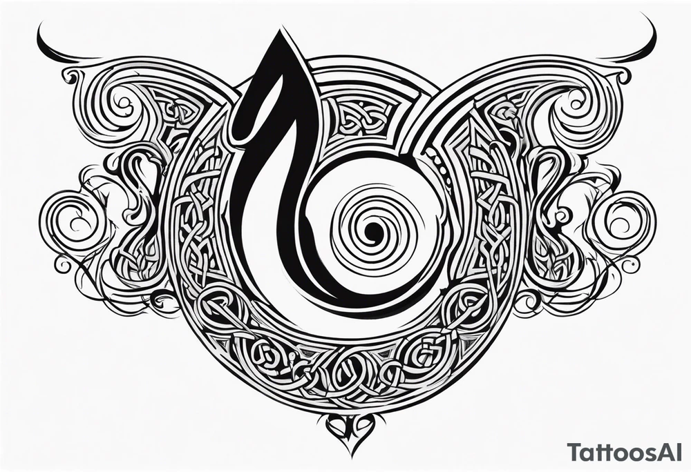 Celtic style bass clef tattoo idea