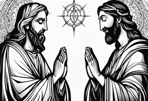 God and Jesus together praying. tattoo idea