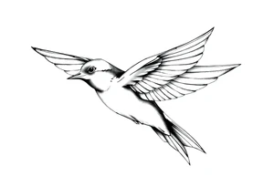 swallow flying with its wings out and forward tattoo idea