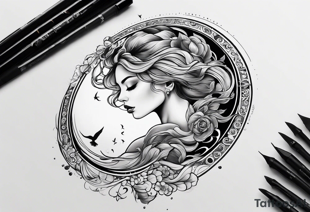 girl floating on still water
aerial view tattoo idea