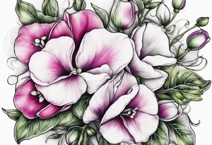 sweet peas design tattoo idea