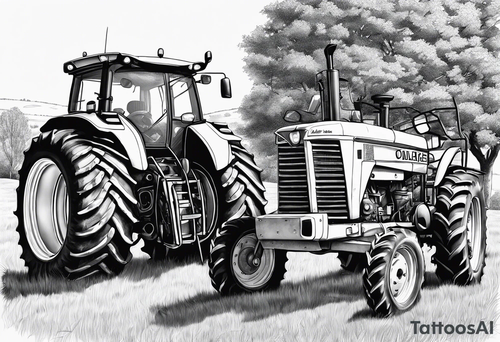 Cows, tractors, laer tattoo idea
