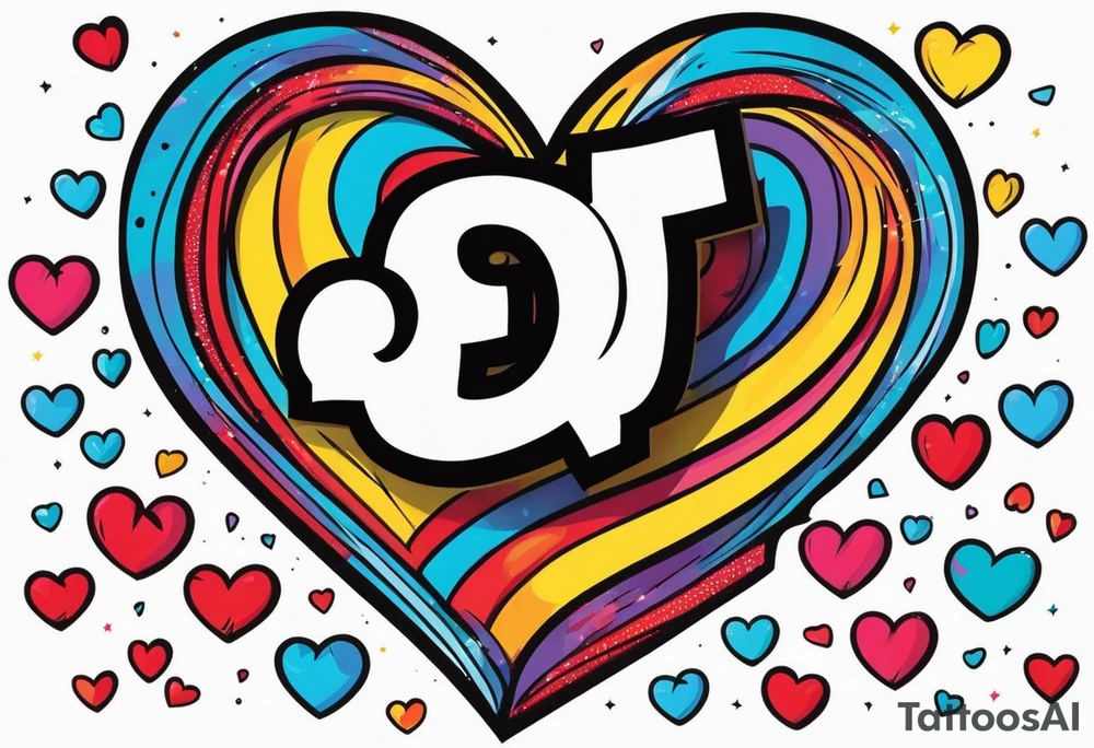 Heart made with letters p, s, and o tattoo idea