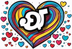Heart made with letters p, s, and o tattoo idea