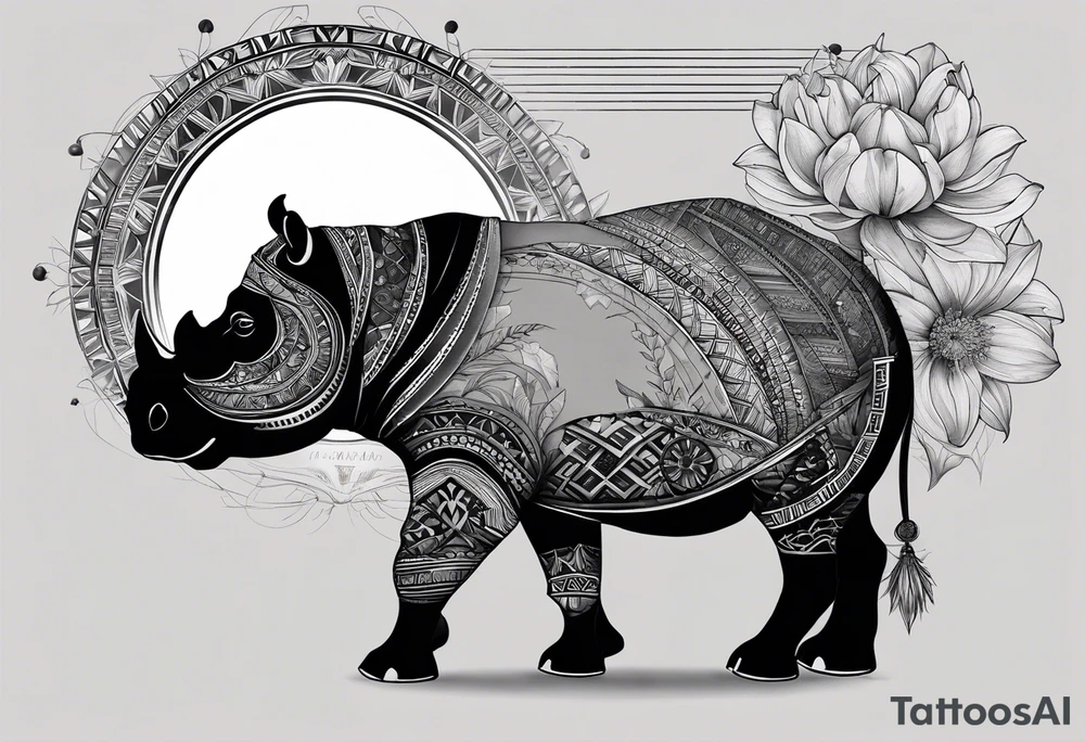 Very asymmetrical, +geometric pattern, with realistic full moon, with hippo,+tribal, +geometric, +inkart , +blackwork, +grey scale, + sketch
with wintersweet flower bud, +inkart touch, +for men, detailed , combined favourite , tattoo idea
