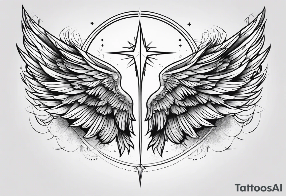 Wings lightning tattoo idea