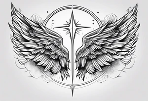 Wings lightning tattoo idea