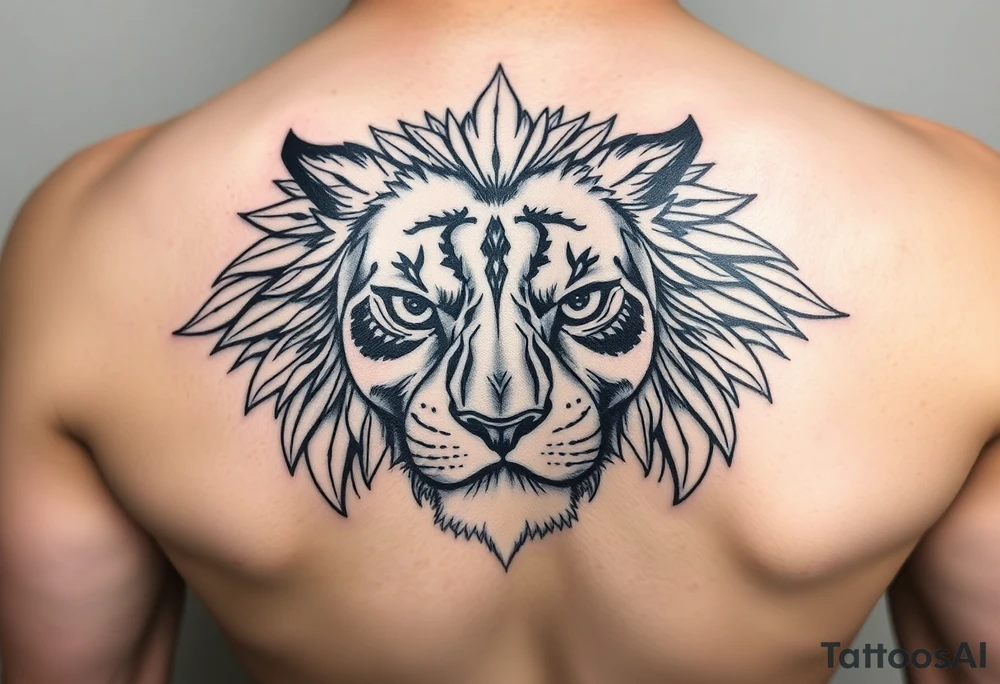 Lions Head, infinite eyes tattoo idea