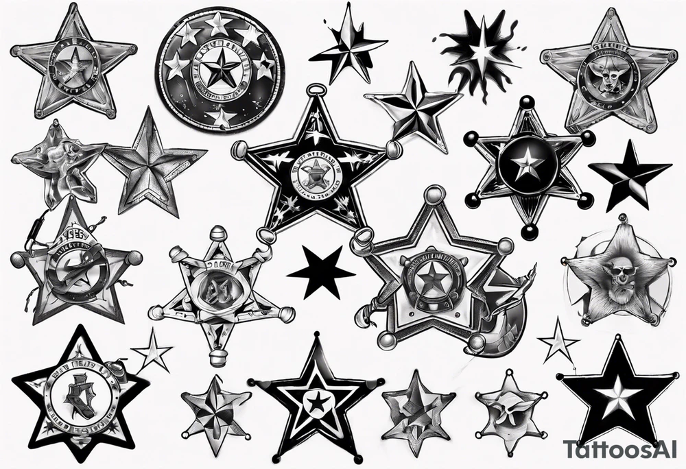 Sheriff 5 point star tattoo idea