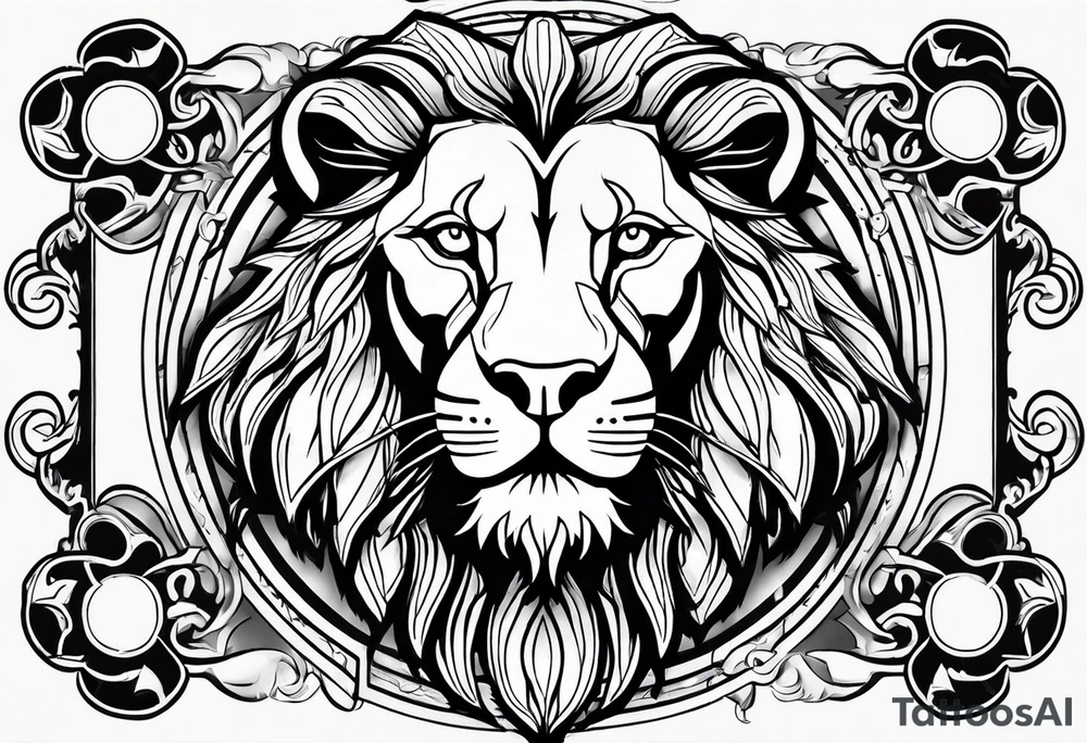 heraldic lion tattoo idea