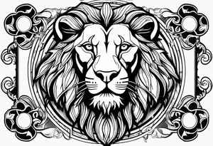 heraldic lion tattoo idea