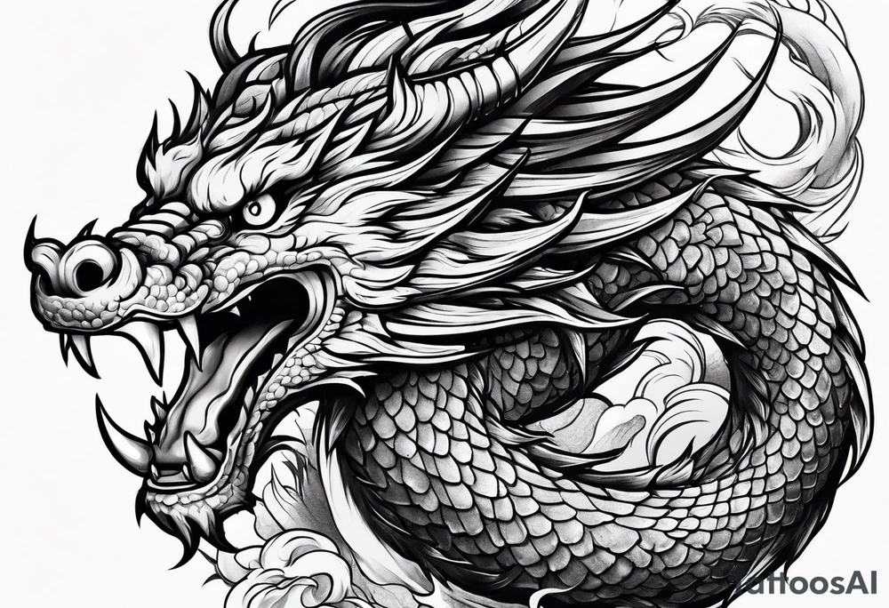 japanese dragon climbing tattoo idea